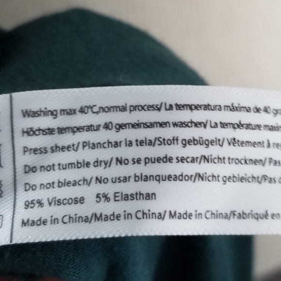 Green & Cream Lace Trim Slip Chemise | Size Medium - Picture 5 of 6